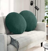 VidaXL Zitkussens 2 pcs Donkergroen Ø80 x 29 cm Fluweel