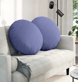 VidaXL Zitkussens 2 pcs Jeans Blauw Ø80 x 29 cm Stof