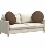 VidaXL Zitkussens 2 pcs Bruin Ø80 x 29 cm Stof