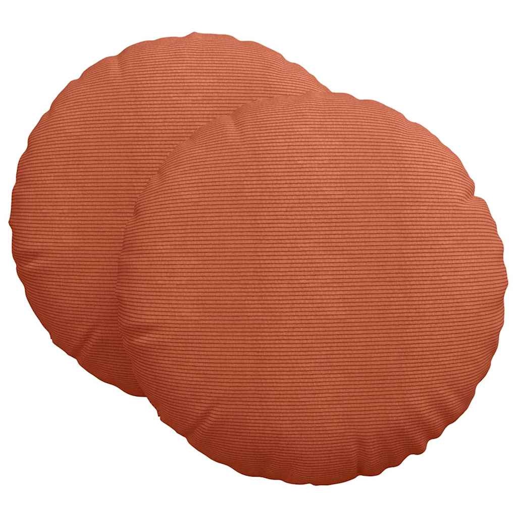 VidaXL Zitkussens 2 pcs Rood-oranje Ø 60 cm Katoen Stof