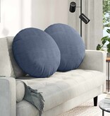 VidaXL Zitkussens 2 pcs Blauw Ø 60 cm Katoen Stof