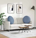 VidaXL Zitkussens 2 pcs Blauw Ø 60 cm Katoen Stof