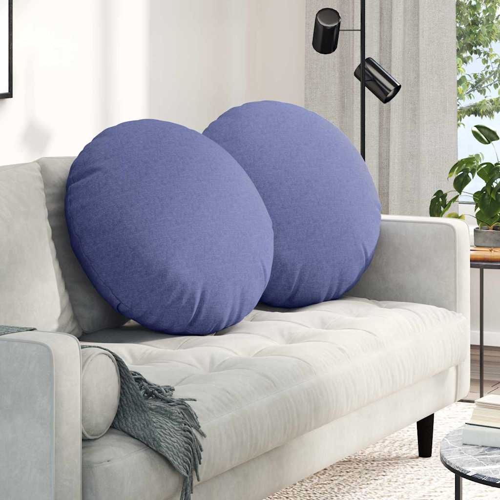 VidaXL Zitkussens 2 pcs Jeans Blauw Ø60 x 21 cm Stof