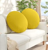 VidaXL Zitkussens 2 pcs Lichtgeel Ø60 x 21 cm Stof