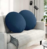 VidaXL Zitkussens 2 pcs Blauw Ø60 x 21 cm Stof