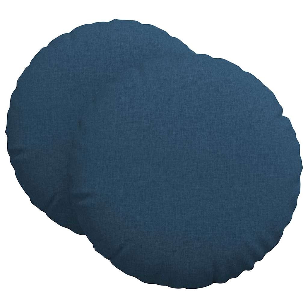 VidaXL Zitkussens 2 pcs Blauw Ø60 x 21 cm Stof