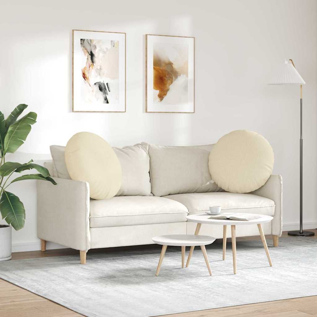 VidaXL Zitkussens 2 pcs Crème Ø60 x 21 cm Stof