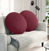 VidaXL Zitkussens 2 pcs Wijnrood Ø60 x 21 cm Stof