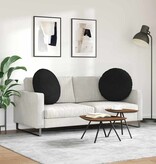 VidaXL Zitkussens 2 pcs Zwart Ø60 x 21 cm Stof