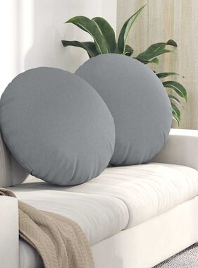 VidaXL Zitkussens 2 pcs Lichtgrijs Ø60 x 21 cm Stof