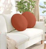 VidaXL Zitkussens 2 pcs Rood-oranje Ø 50 cm Katoen Stof