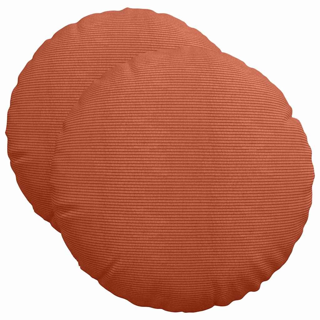 VidaXL Zitkussens 2 pcs Rood-oranje Ø 50 cm Katoen Stof