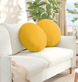 VidaXL Zitkussens 2 pcs Lichtgeel Ø 50 cm Katoen Stof