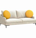 VidaXL Zitkussens 2 pcs Lichtgeel Ø 50 cm Katoen Stof