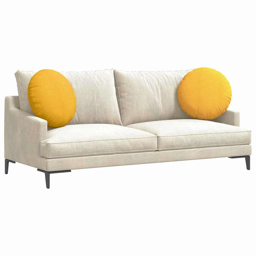 VidaXL Zitkussens 2 pcs Lichtgeel Ø 50 cm Katoen Stof