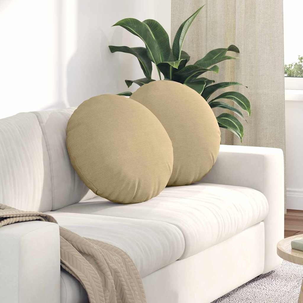 VidaXL Zitkussens 2 pcs Grijs groen Ø 50 cm Katoen Stof