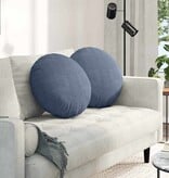 VidaXL Zitkussens 2 pcs Blauw Ø 50 cm Katoen Stof