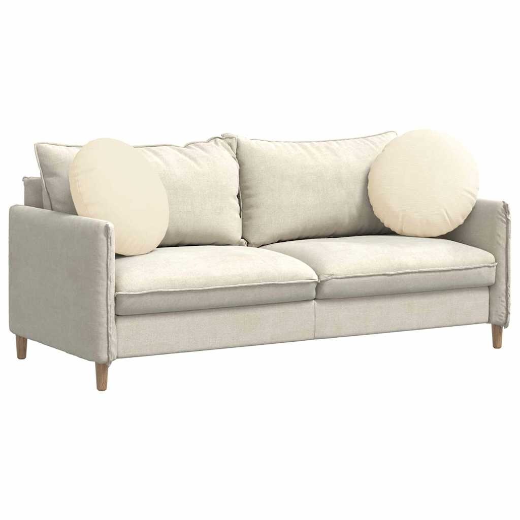 VidaXL Zitkussens 2 pcs Crème Ø 50 cm Katoen Stof