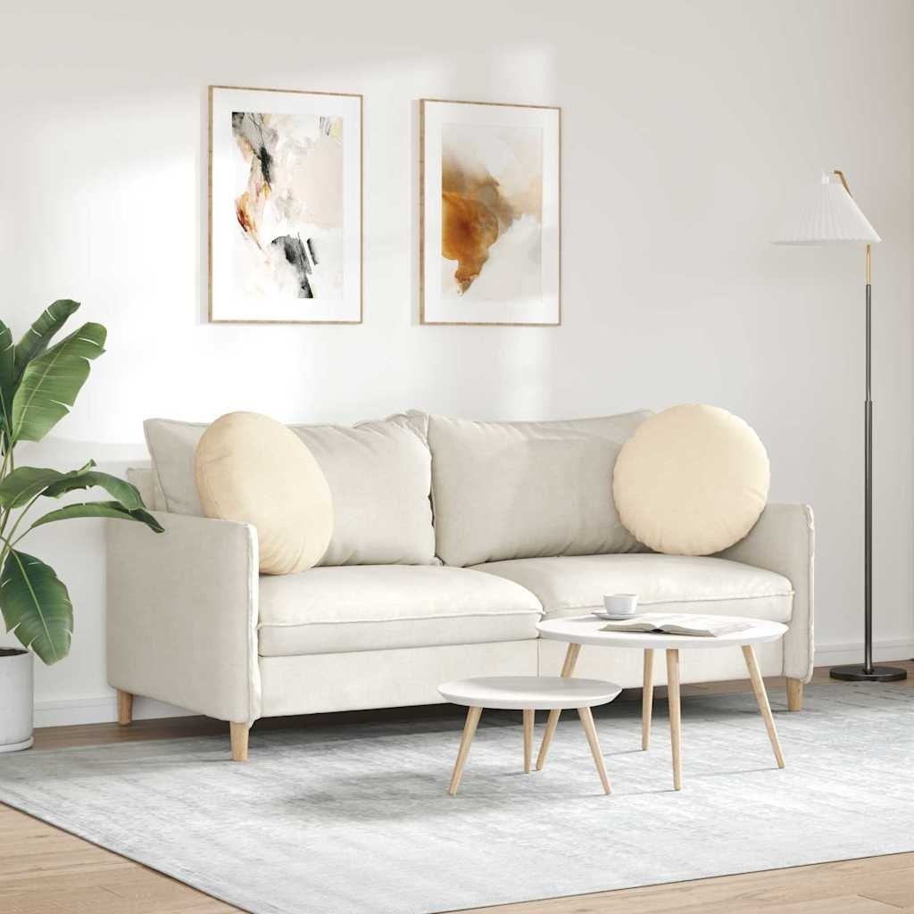 VidaXL Zitkussens 2 pcs Crème Ø 50 cm Katoen Stof