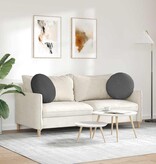 VidaXL Zitkussens 2 pcs Donkergrijs Ø 50 cm Katoen Stof