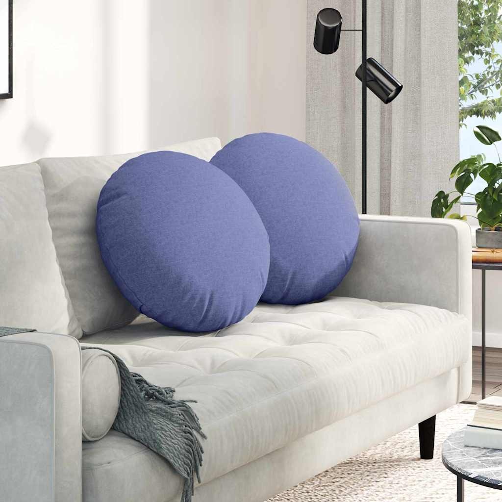 VidaXL Zitkussens 2 pcs Jeans Blauw Ø50 x 19 cm Stof