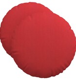 VidaXL Zitkussens 2 pcs Rood Ø50 x 19 cm Stof