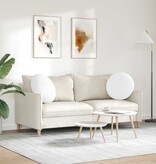 VidaXL Zitkussens 2 pcs Wit Ø50 x 19 cm Stof