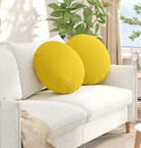 VidaXL Zitkussens 2 pcs Lichtgeel Ø50 x 19 cm Stof