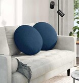 VidaXL Zitkussens 2 pcs Blauw Ø50 x 19 cm Stof