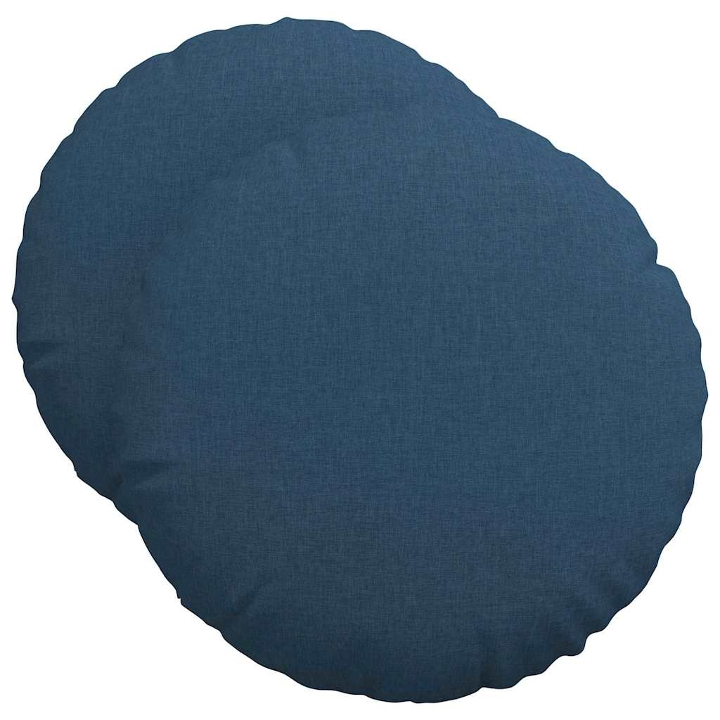 VidaXL Zitkussens 2 pcs Blauw Ø50 x 19 cm Stof