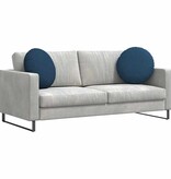 VidaXL Zitkussens 2 pcs Blauw Ø50 x 19 cm Stof