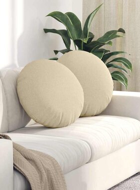 VidaXL Zitkussens 2 pcs Crème Ø50 x 19 cm Stof