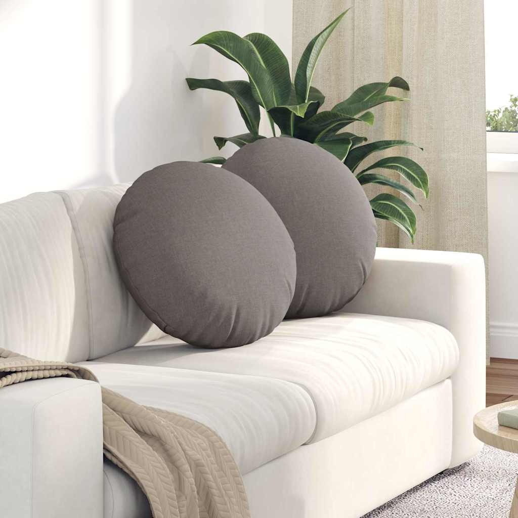 VidaXL Zitkussens 2 pcs Taupe Ø50 x 19 cm Stof