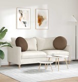 VidaXL Zitkussens 2 pcs Bruin Ø50 x 19 cm Stof