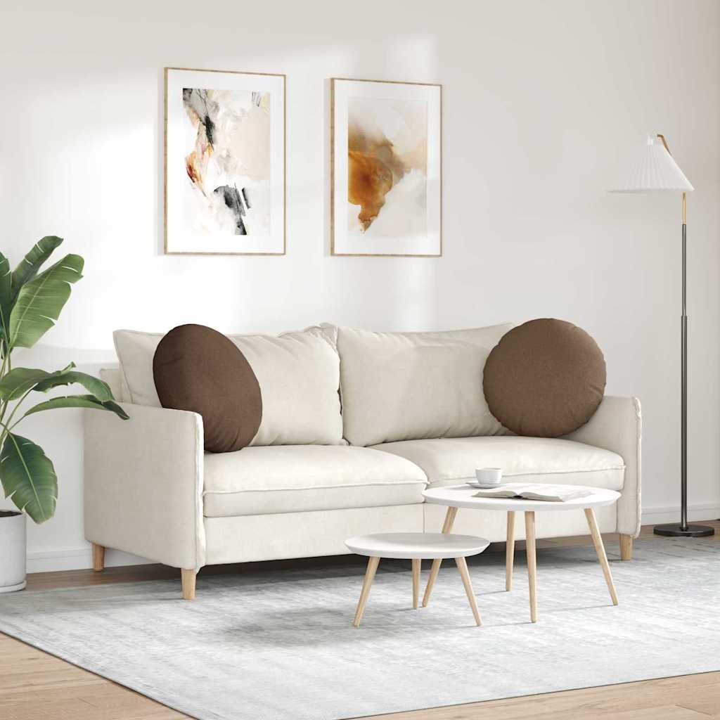 VidaXL Zitkussens 2 pcs Bruin Ø50 x 19 cm Stof