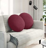 VidaXL Zitkussens 2 pcs Wijnrood Ø50 x 19 cm Stof