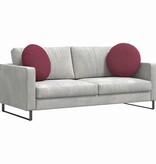 VidaXL Zitkussens 2 pcs Wijnrood Ø50 x 19 cm Stof