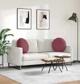 VidaXL Zitkussens 2 pcs Wijnrood Ø50 x 19 cm Stof