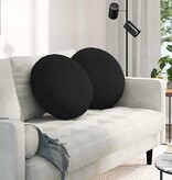 VidaXL Zitkussens 2 pcs Zwart Ø50 x 19 cm Stof