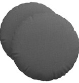 VidaXL Zitkussens 2 pcs Donkergrijs Ø50 x 19 cm Stof