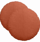 VidaXL Zitkussens 2 pcs Rood-oranje Ø 40 cm Katoen Stof
