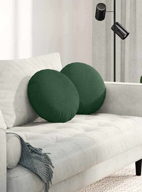 VidaXL Zitkussens 2 pcs Donkergroen Ø 40 cm Katoen Stof