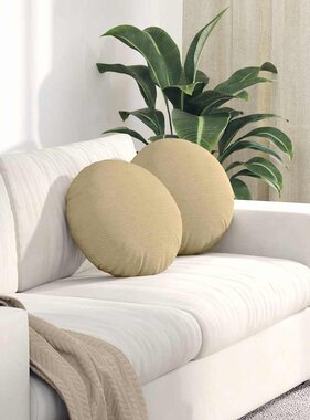 VidaXL Zitkussens 2 pcs Grijs groen Ø 40 cm Katoen Stof