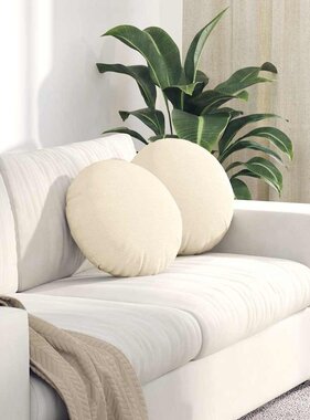 VidaXL Zitkussens 2 pcs Crème Ø 40 cm Katoen Stof