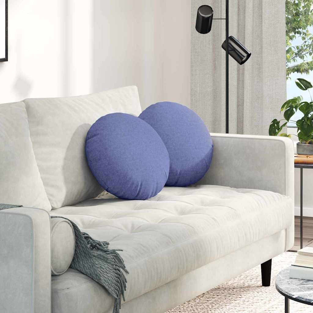 VidaXL Zitkussens 2 pcs Jeans Blauw Ø40 x 13 cm Stof