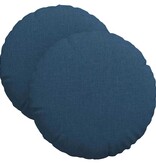VidaXL Zitkussens 2 pcs Blauw Ø40 x 13 cm Stof