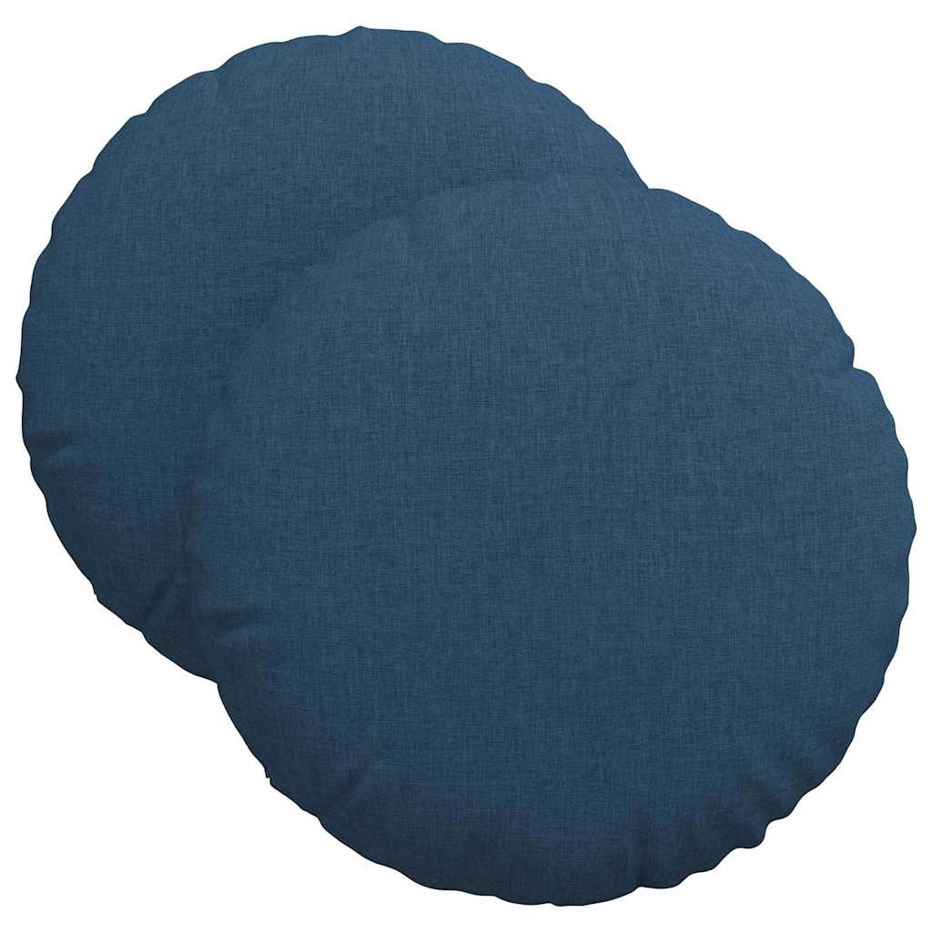 VidaXL Zitkussens 2 pcs Blauw Ø40 x 13 cm Stof