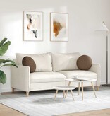 VidaXL Zitkussens 2 pcs Bruin Ø40 x 13 cm Stof