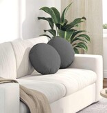 VidaXL Zitkussens 2 pcs Donkergrijs Ø40 x 13 cm Stof