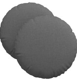 VidaXL Zitkussens 2 pcs Donkergrijs Ø40 x 13 cm Stof